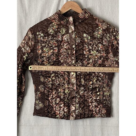 Ruby Rd Womens Whimsigoth Floral Satin Popcorn Jacket Size M Victorian Chic - Picture 6 of 8